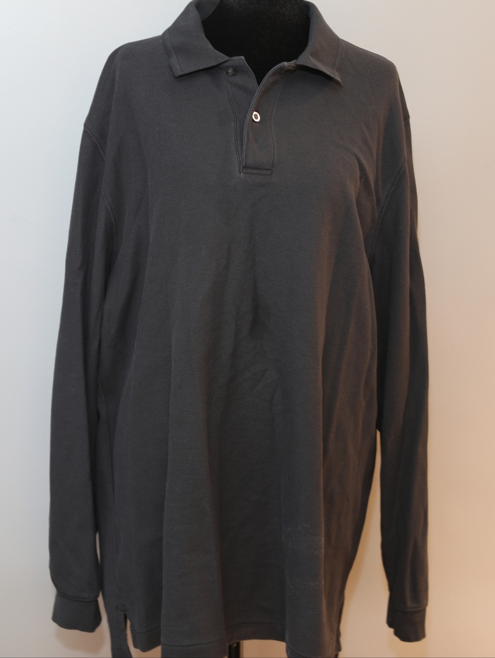 L.L. Bean Men's Long-Sleeve Polo Shirt - Charcoal